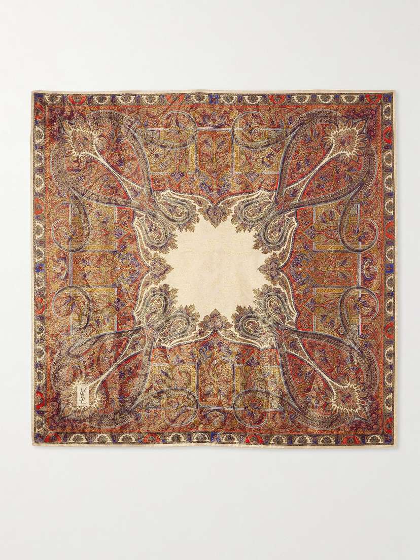 Saint Laurent Silk-blend Jacquard Scarf