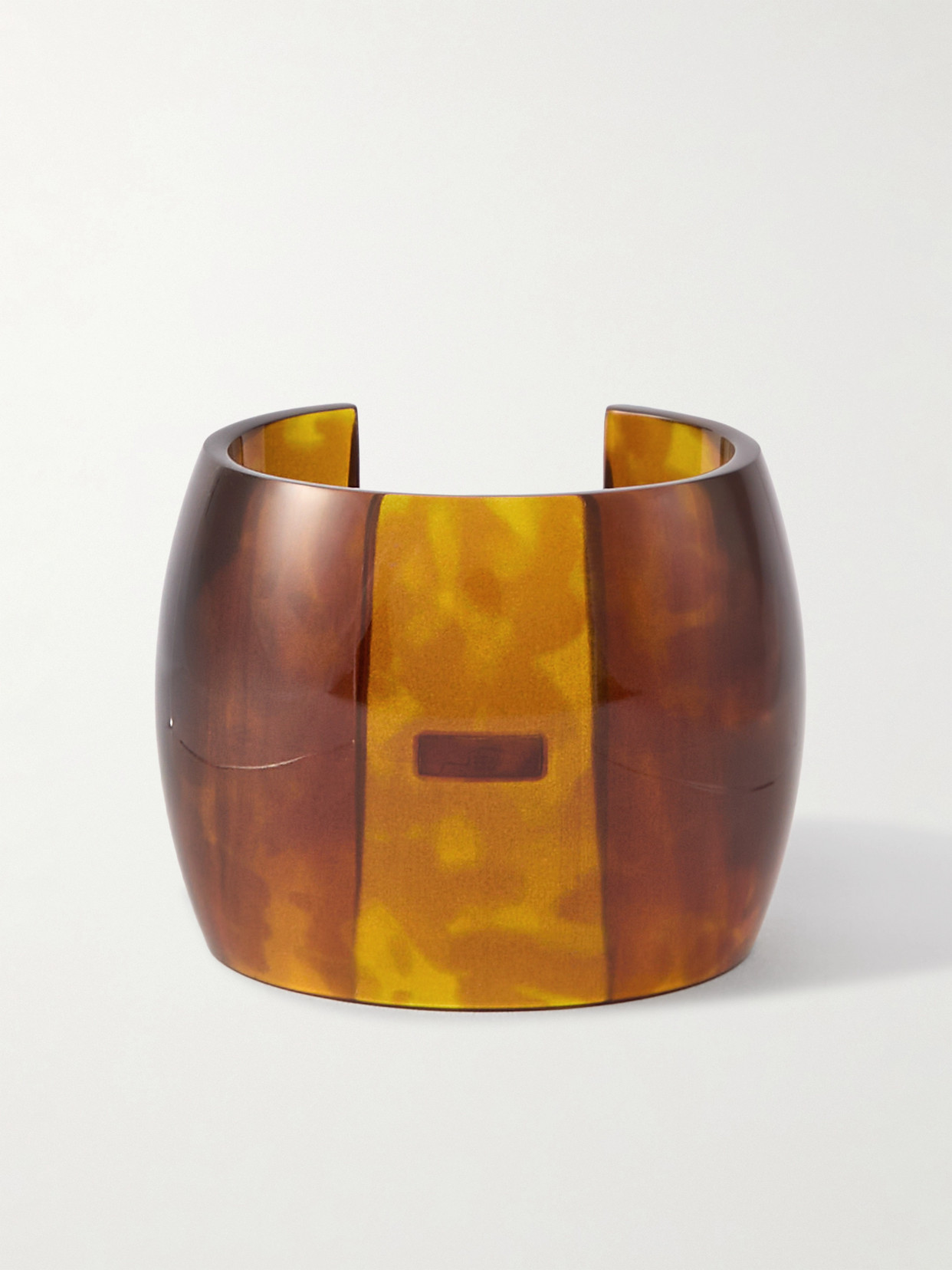 SAINT LAURENT - Tortoiseshell Resin Cuff - Brown