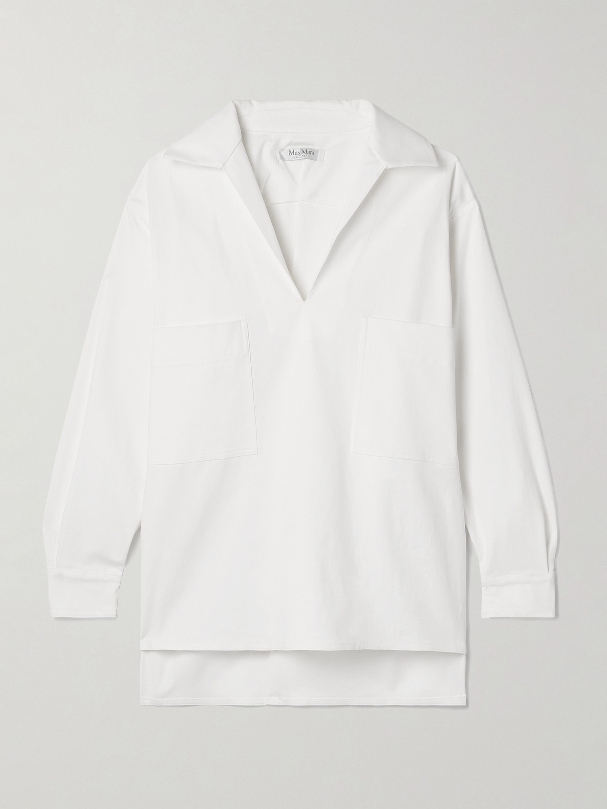 Max Mara Adorato Cotton-blend Twill Top In White