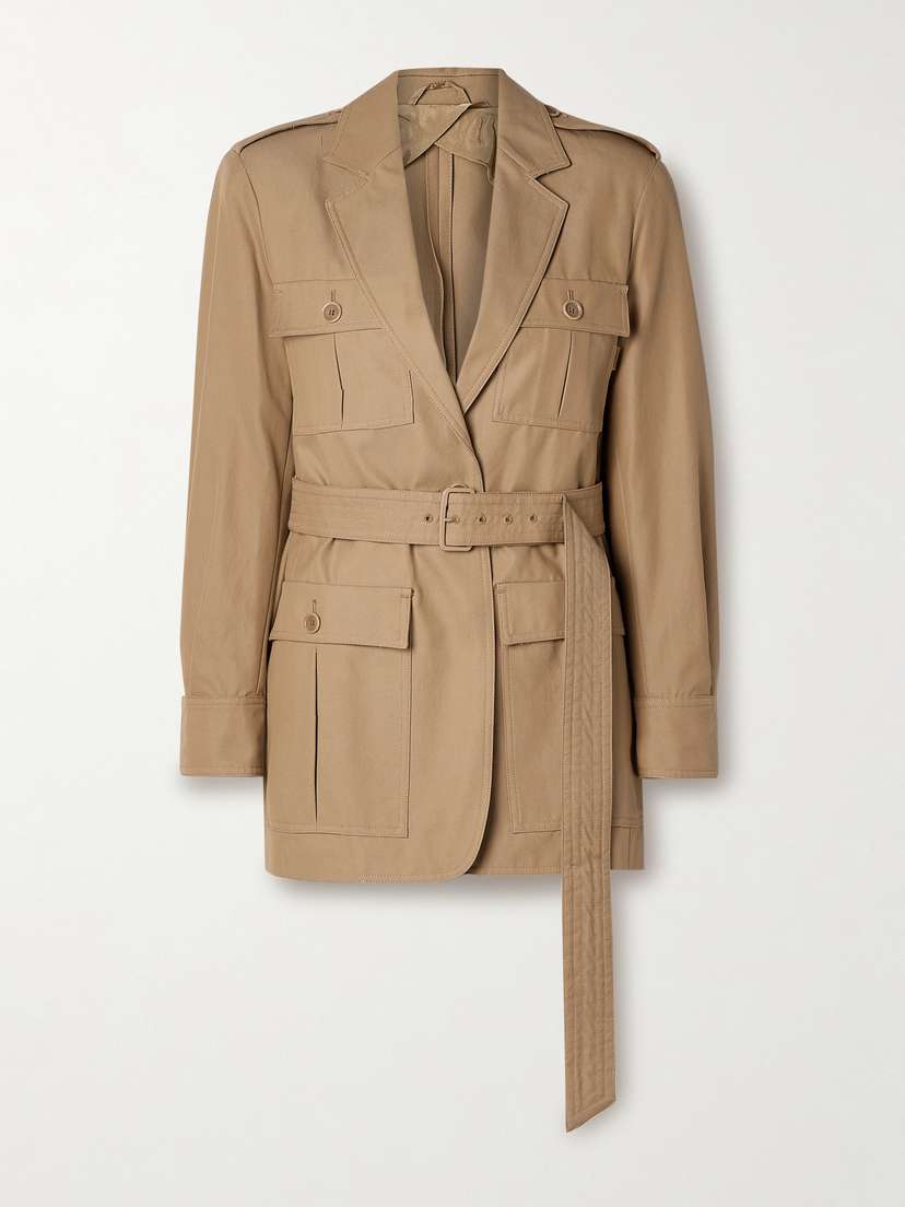 Max Mara Pacos Belted Cotton-canvas Jacket
