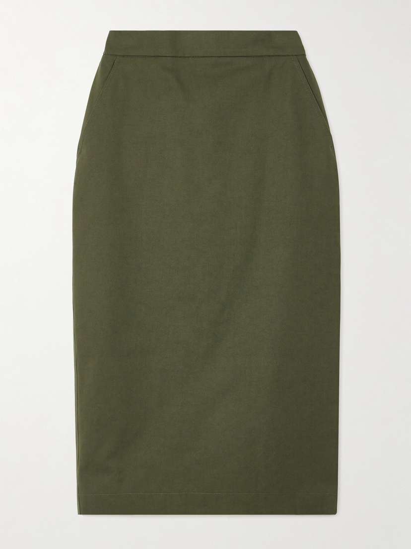 Max Mara Cotton-twill Midi Skirt - UK 4