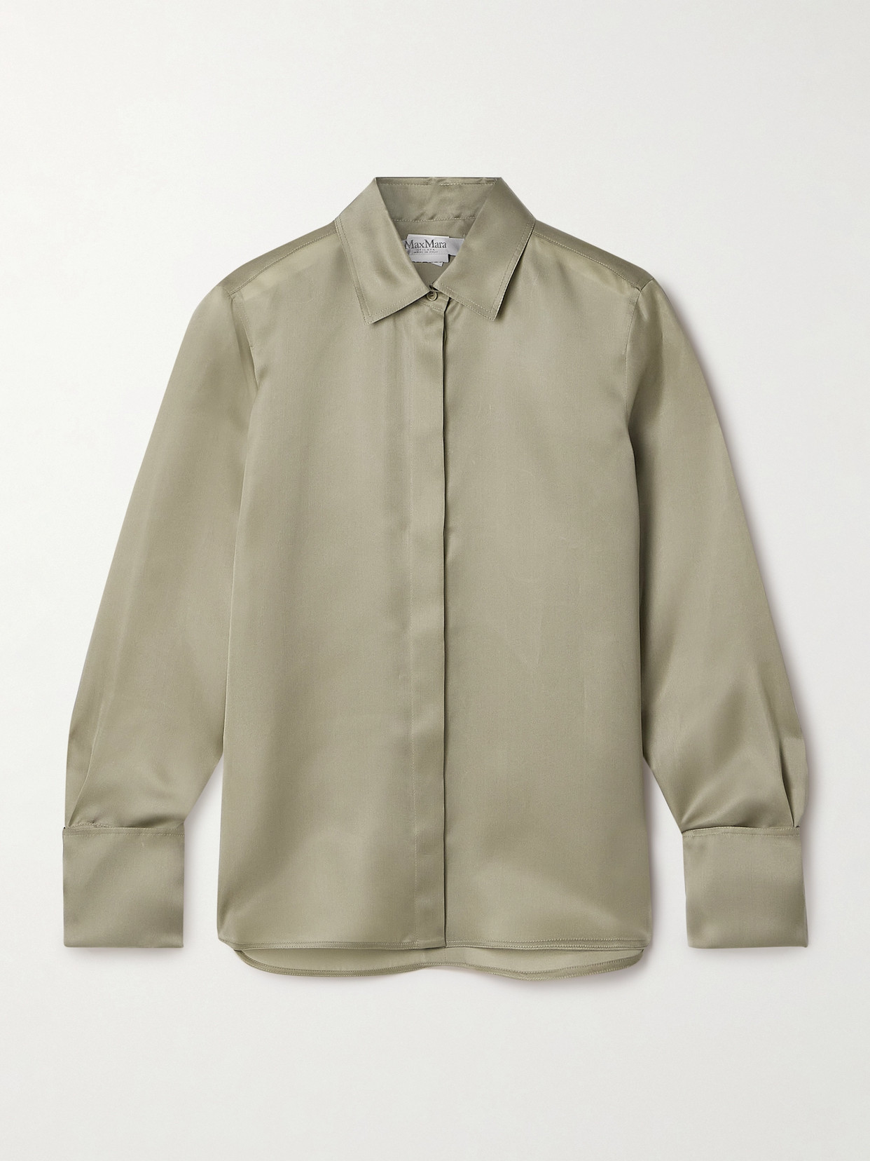 Max Mara Nola Silk-organza Shirt In Green