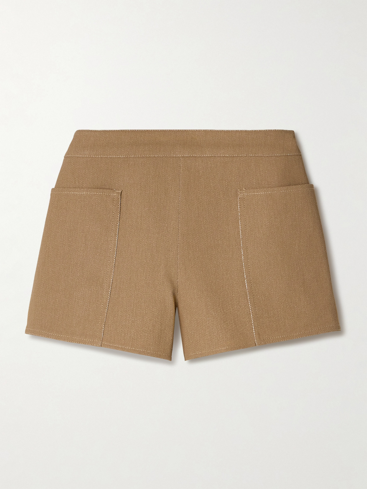 Shop Max Mara Denaro Cotton-drill Shorts In Metallic