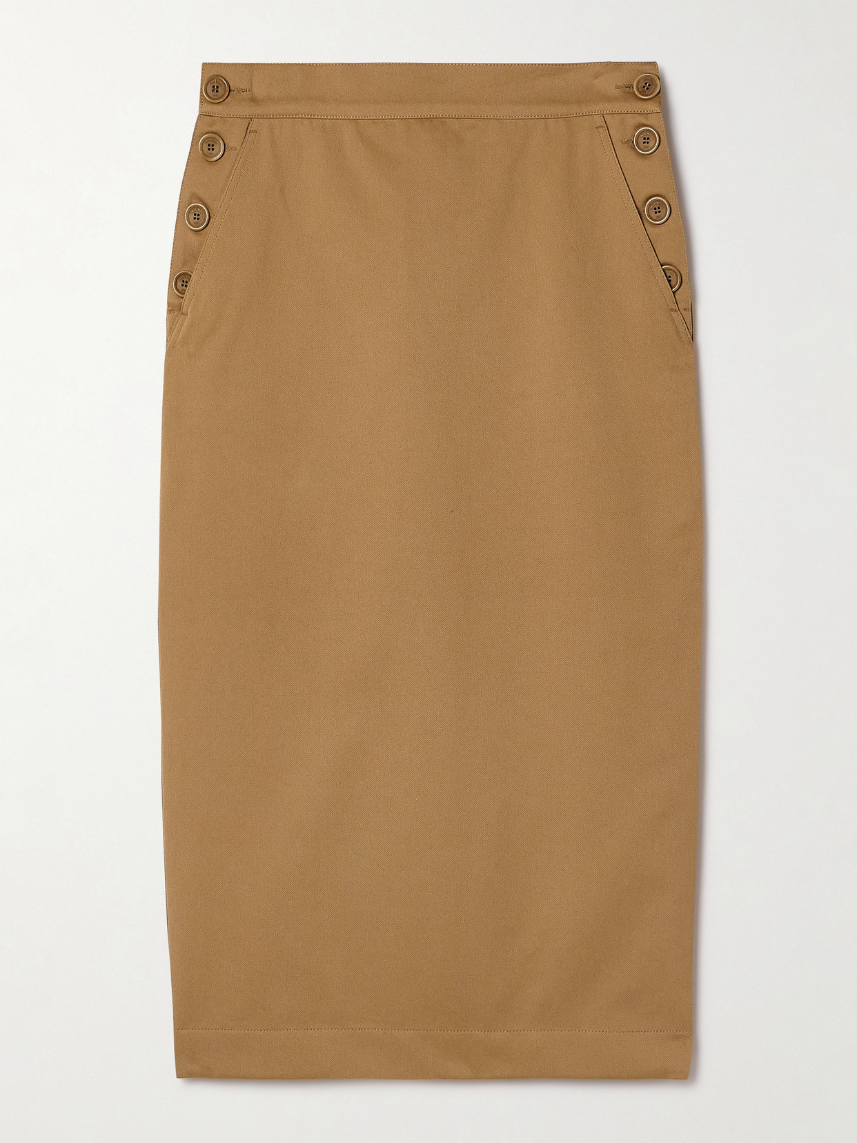 Max Mara Cresta Cotton-twill Midi Skirt In Metallic