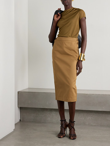 Max Mara Cresta cotton-twill midi skirt