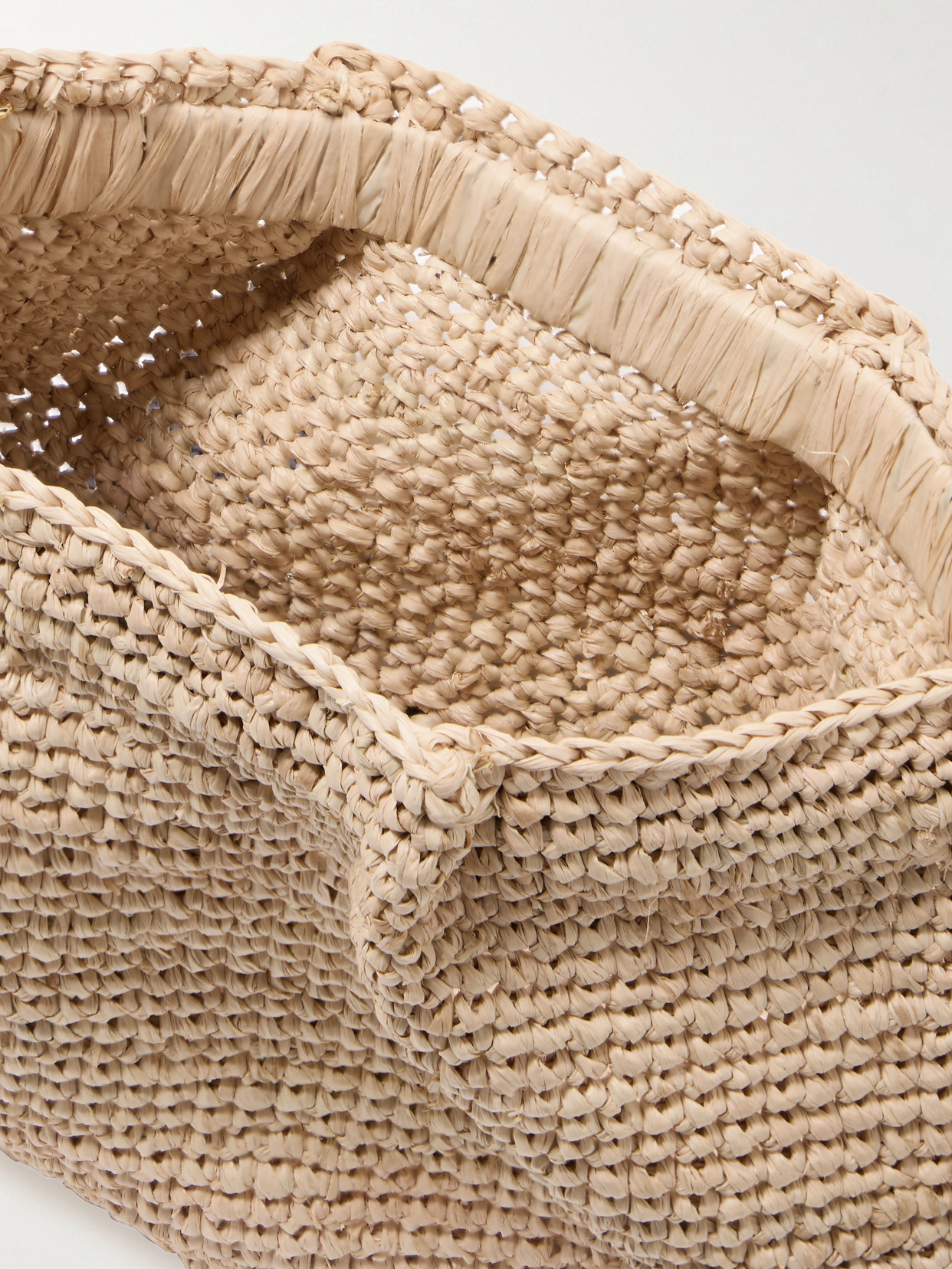 Mavis Ruffled Raffia Shoulder Bag