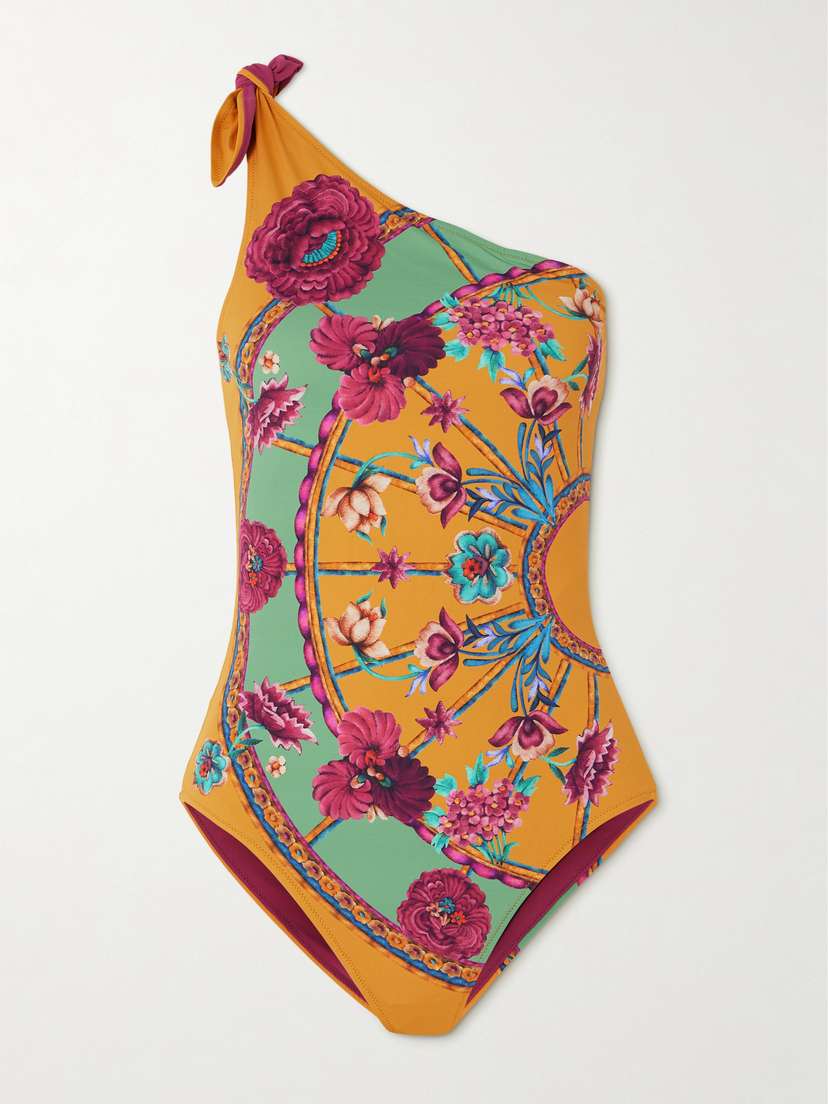 La DoubleJ Goddess One-shoulder Printed Swimsuit