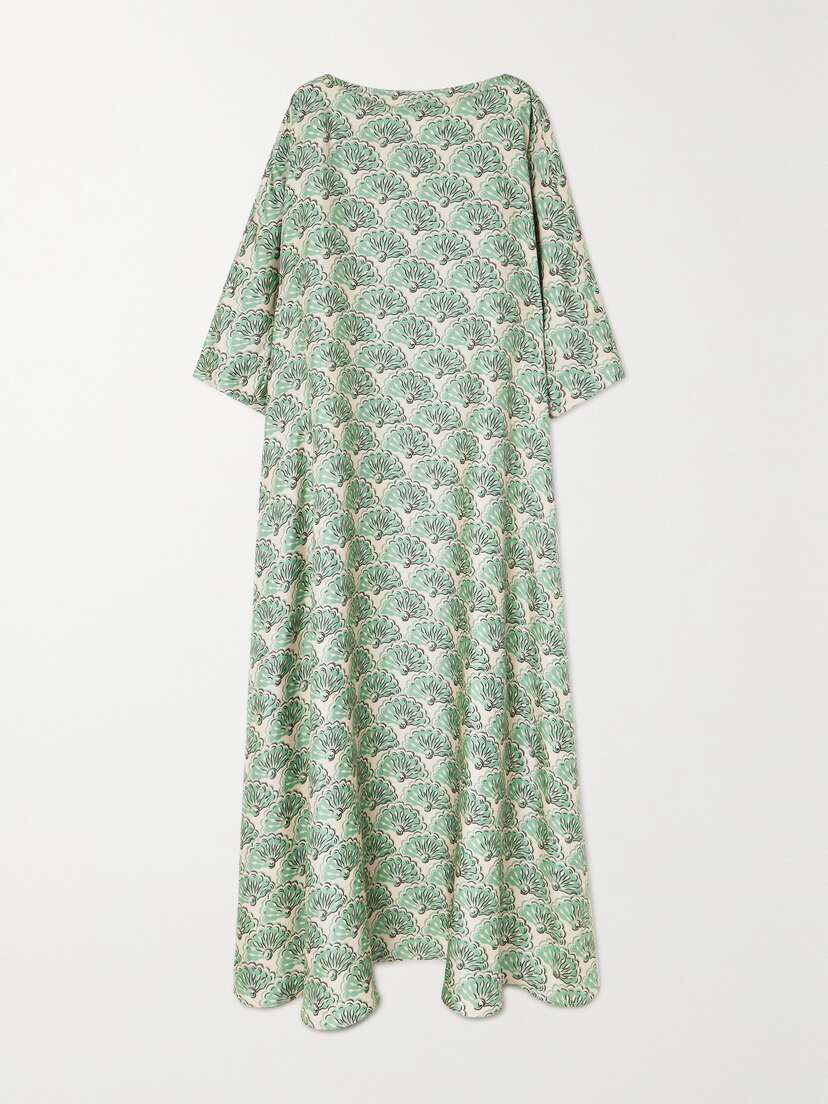 La DoubleJ Muumuu Printed Silk-twill Maxi Dress - xx large