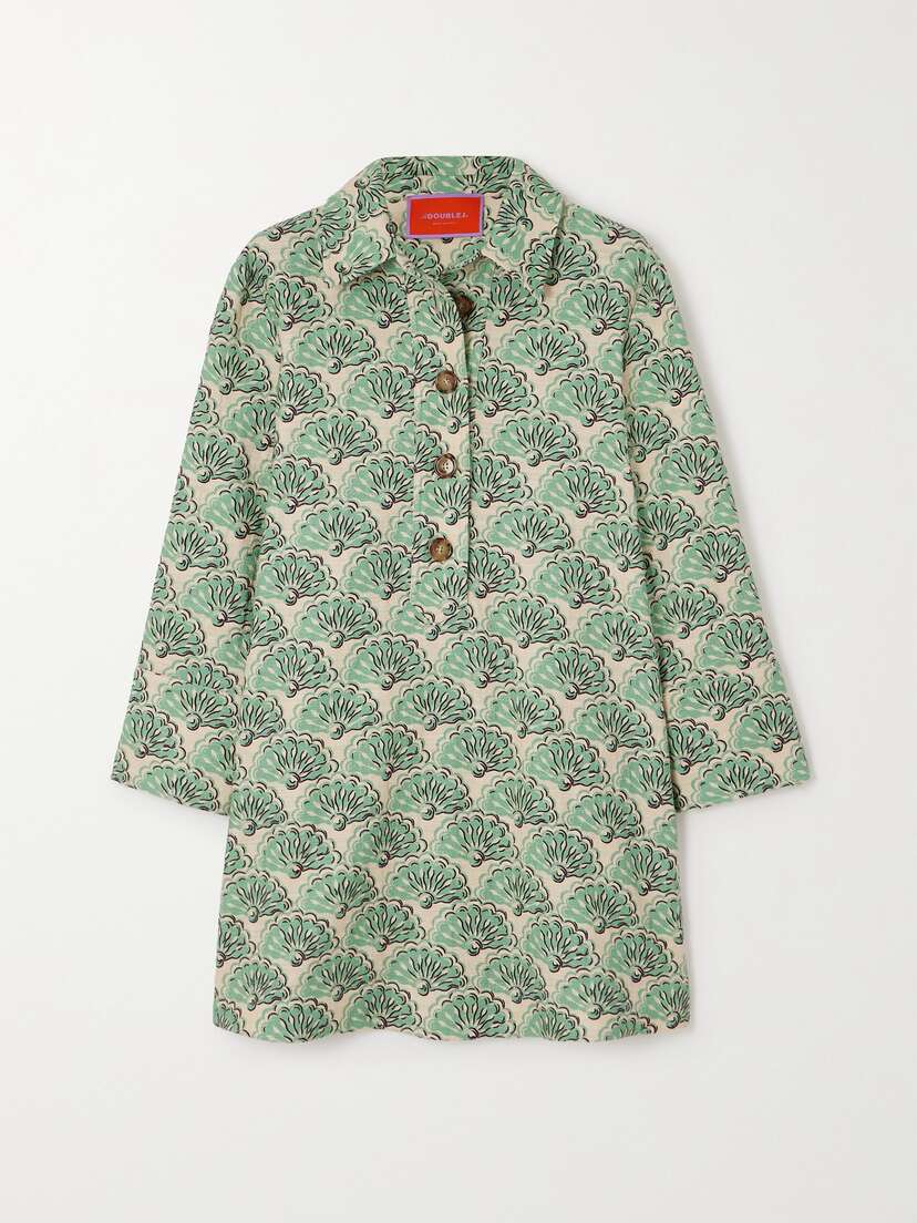 La DoubleJ Artemis Printed Cotton-blend Mini Dress