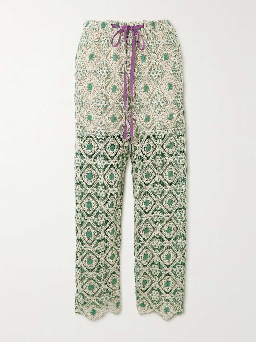 La DoubleJ Crocheted Wide-leg Pants