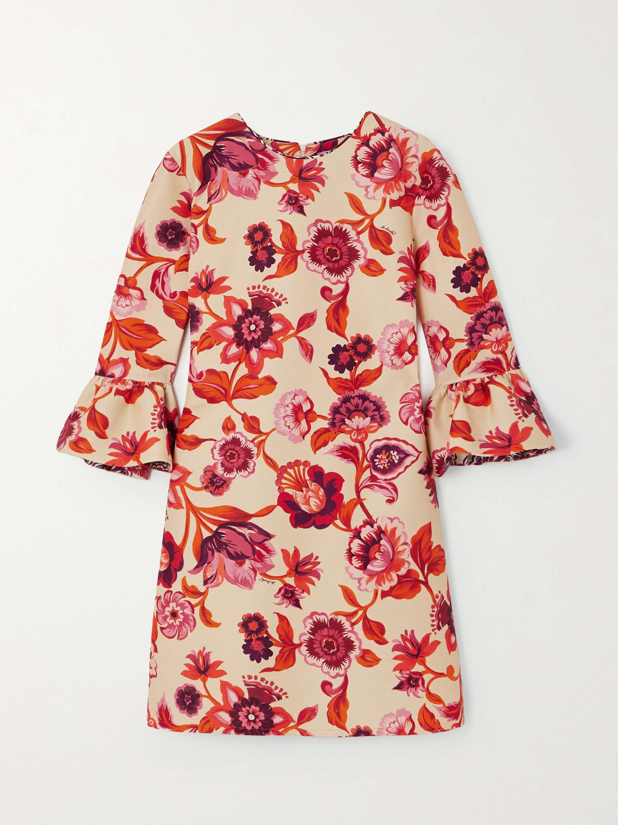 Red 24/7 floral-print wool-blend twill mini dress | LA