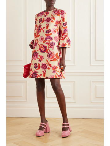 La DoubleJ 24/7 floral-print wool-blend twill mini dress