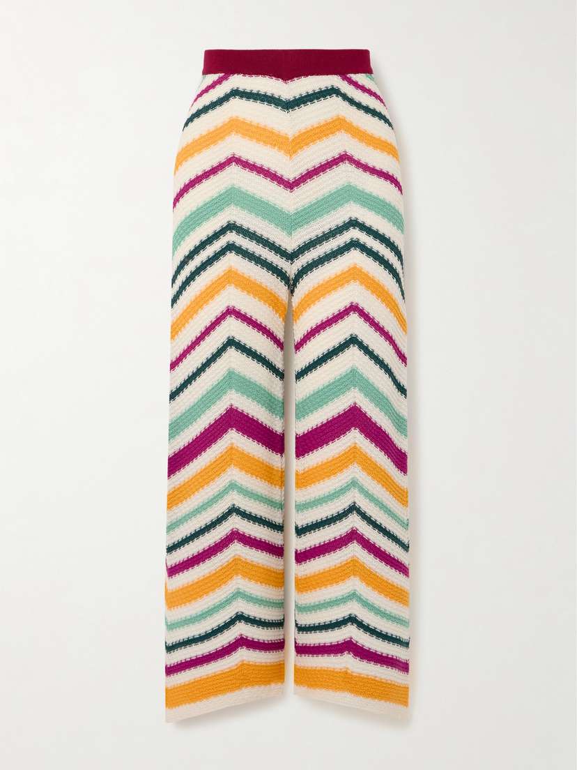 La DoubleJ Striped Crocheted Cotton Pants