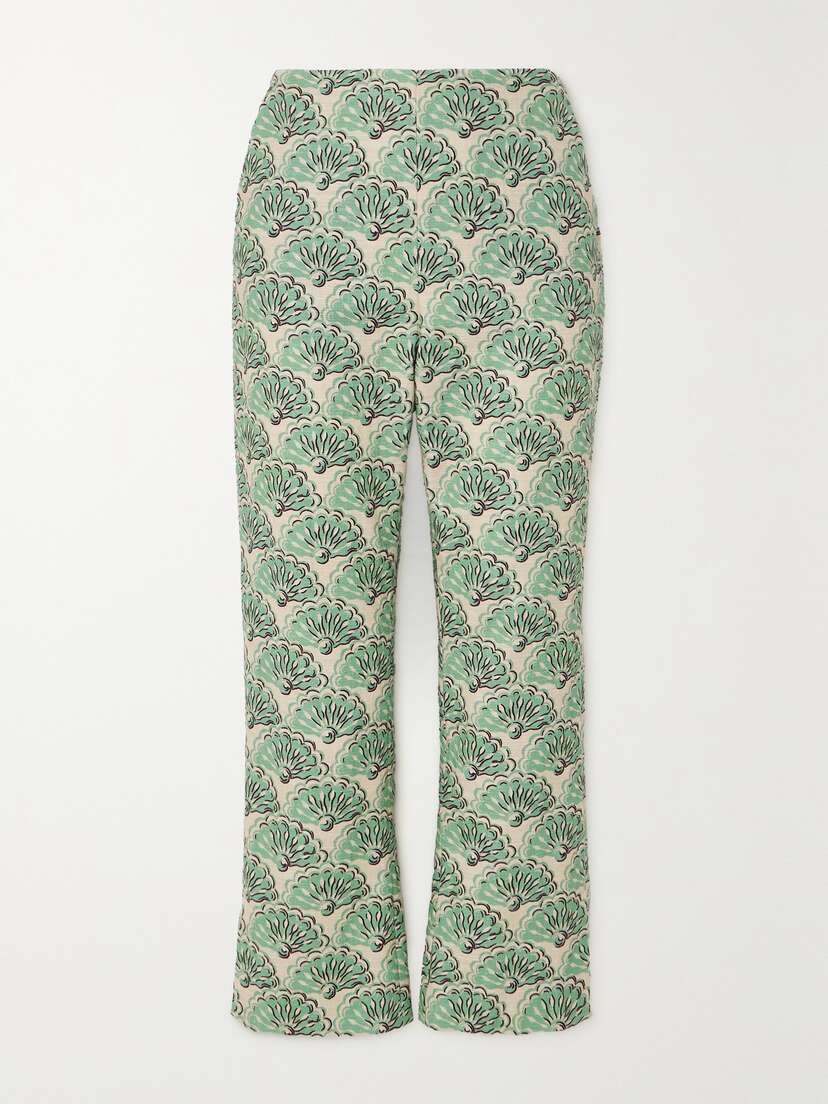 La DoubleJ Toreo Cropped Printed Cotton-blend Straight-leg Pants - xx large