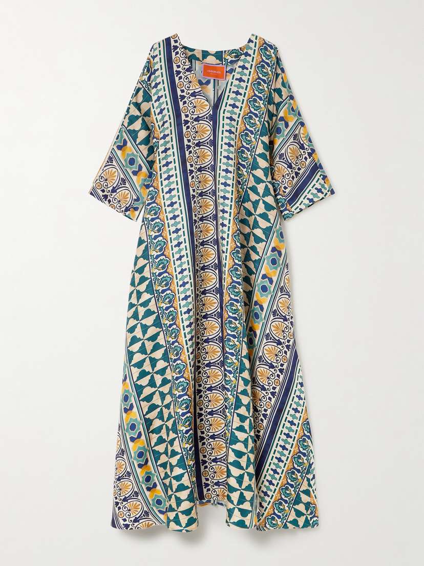 La DoubleJ Printed Silk-twill Maxi Dress