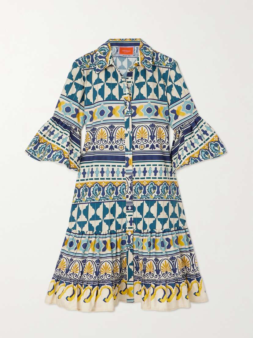 La DoubleJ Choux Printed Cotton-poplin Mini Dress - xx large