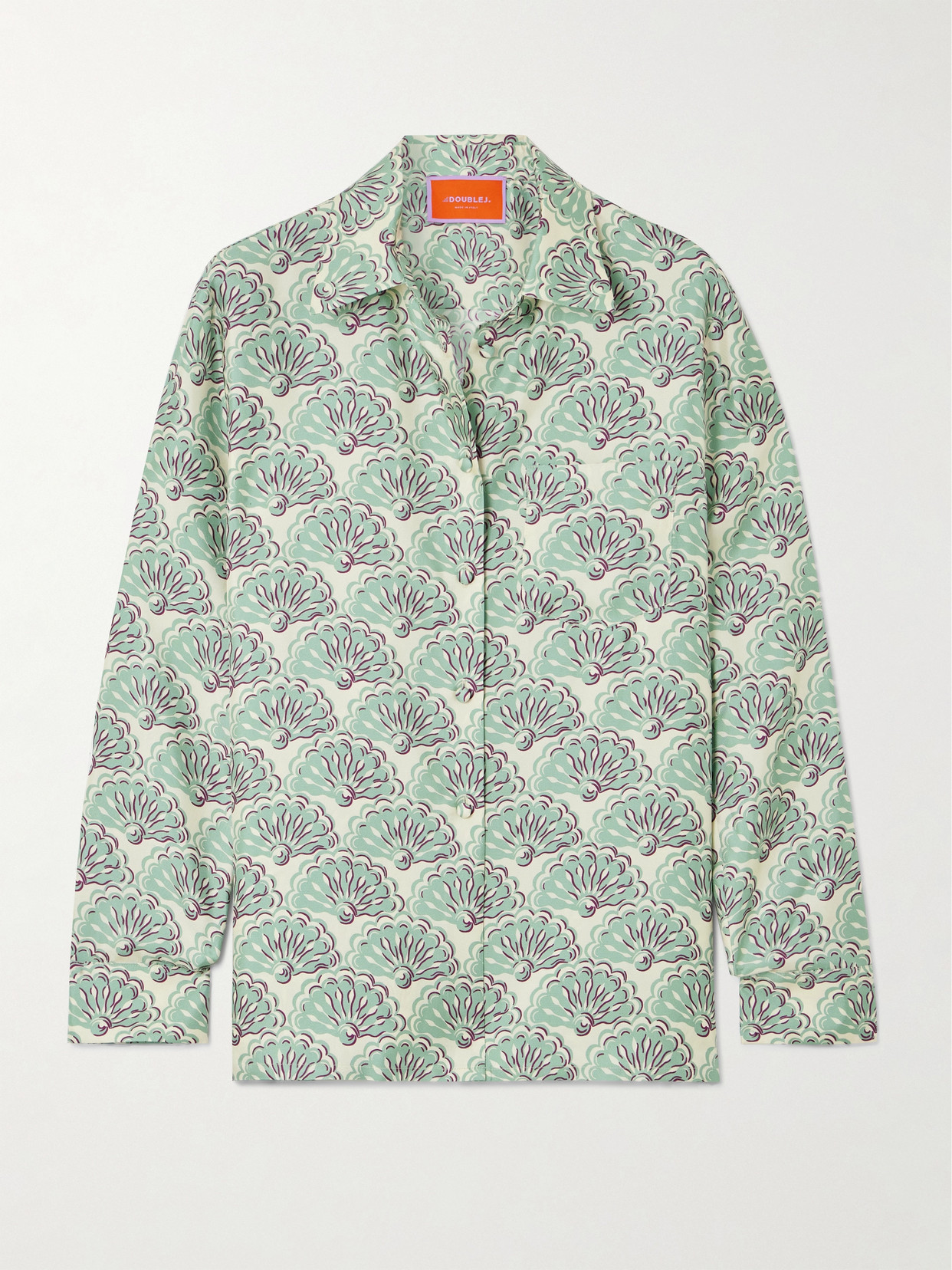 La DoubleJ - Boy Printed Silk Satin-twill Shirt - Green