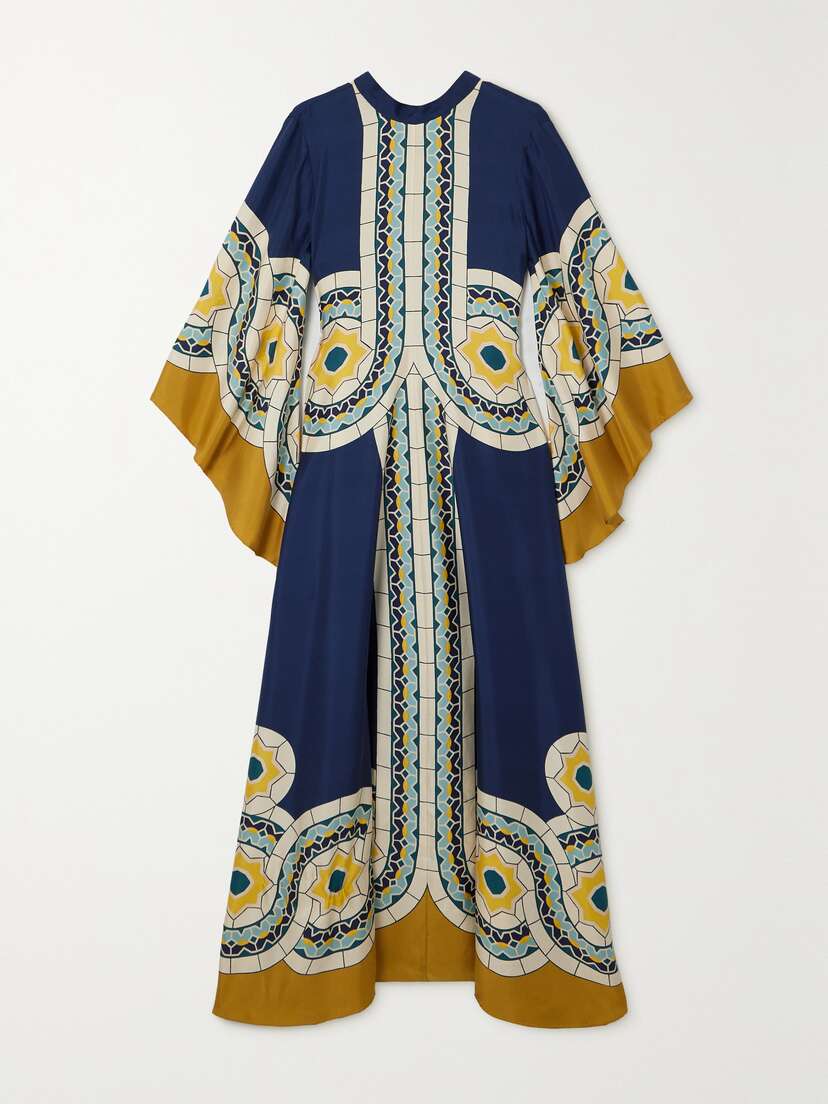 La DoubleJ Magnifico Printed Silk-twill Gown - xx large
