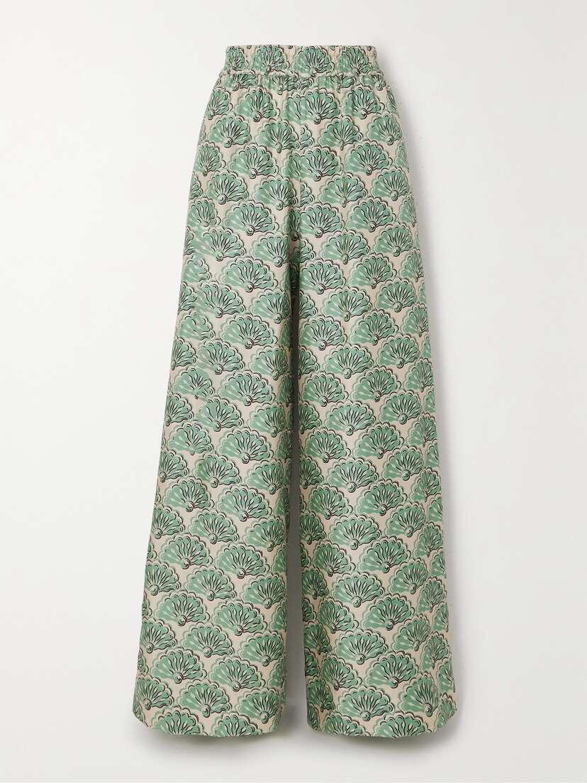 La DoubleJ Printed Silk-twill Wide-leg Pants - xx small