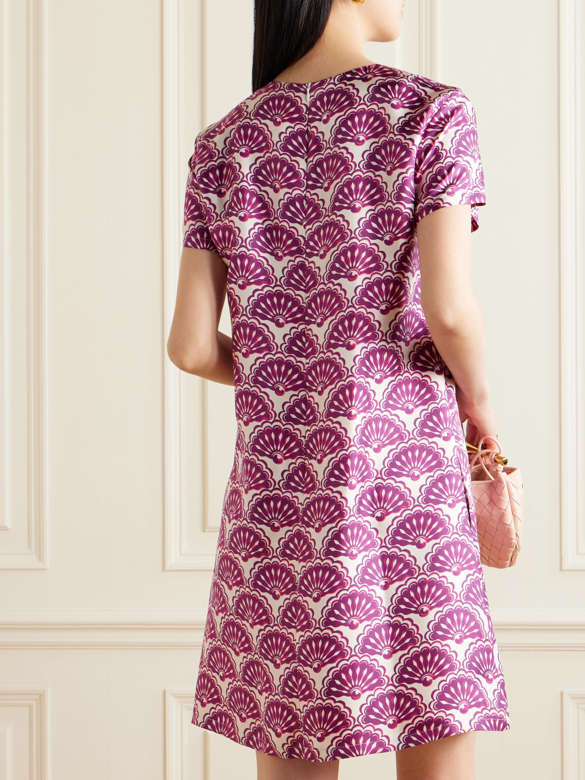 La DoubleJ Printed silk-twill mini dress