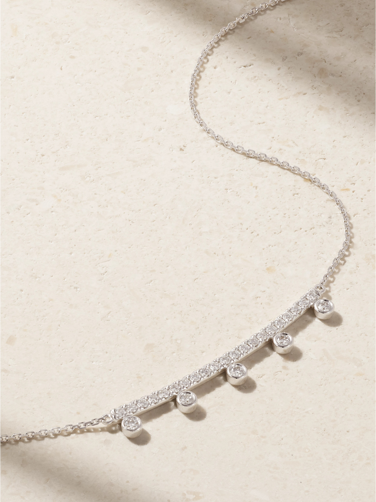 De Beers Dewdrop 18-karat White Gold Diamond Necklace