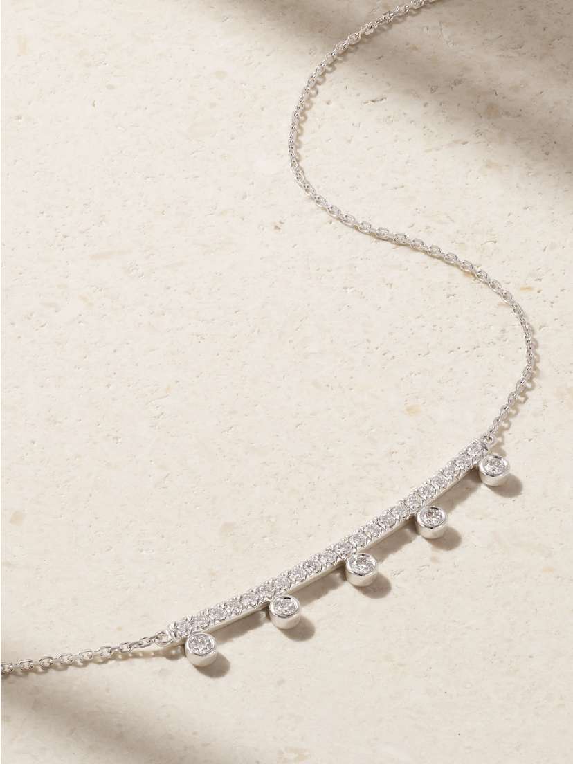 De Beers Dewdrop 18-karat White Gold Diamond Necklace