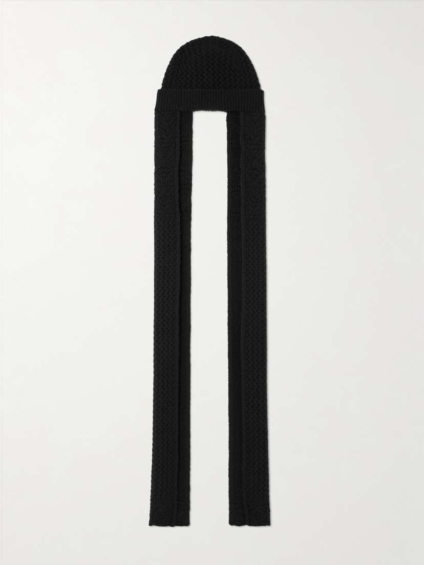 Loro Piana Engadin Hooded Crochet-knit Cashmere Scarf