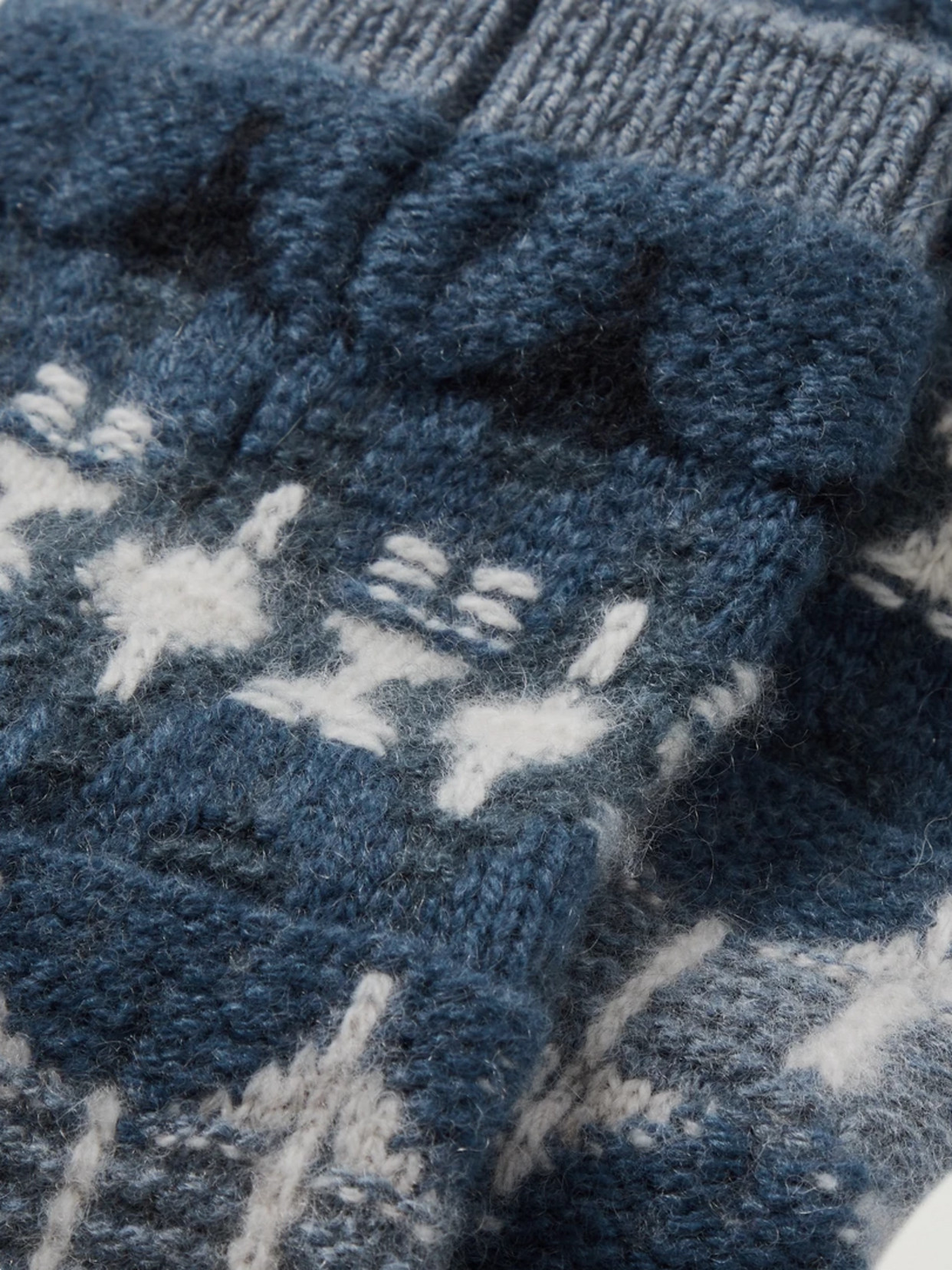 Loro Piana Calza Noel Jacquard-knit Cashmere Socks In Blue
