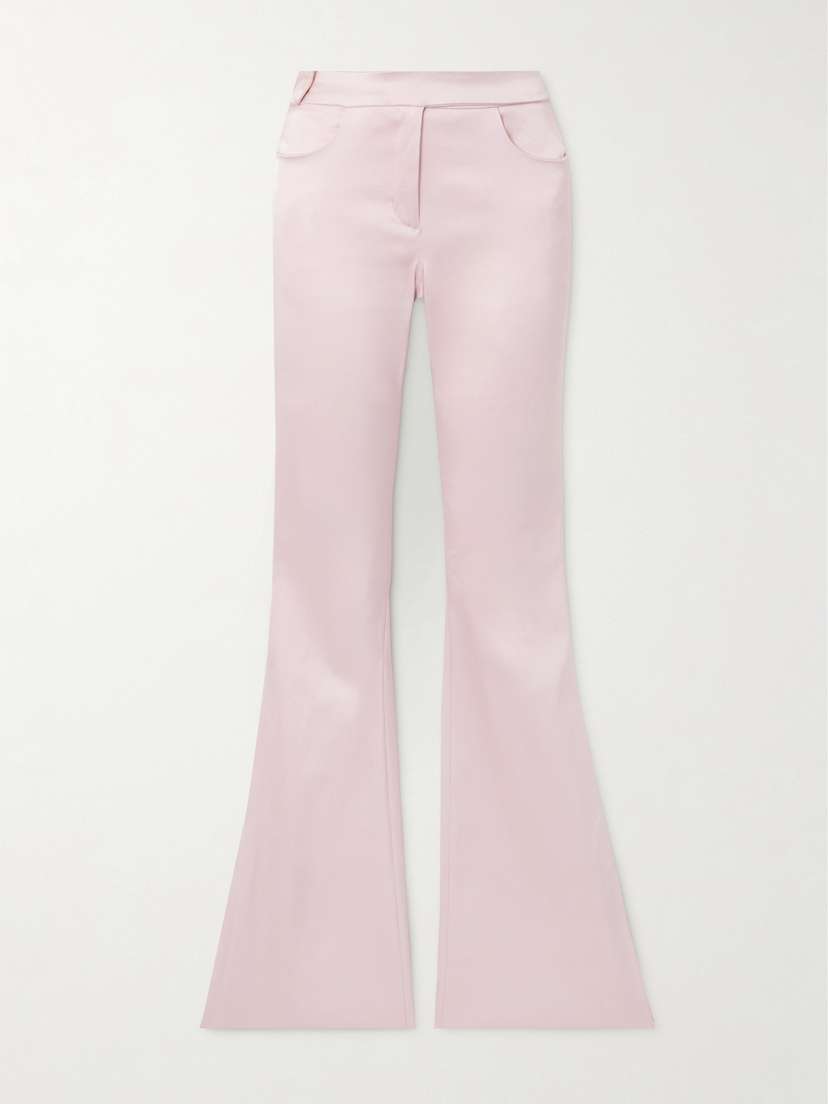 SASUPHI Elena Belted Silk-blend Flared Pants