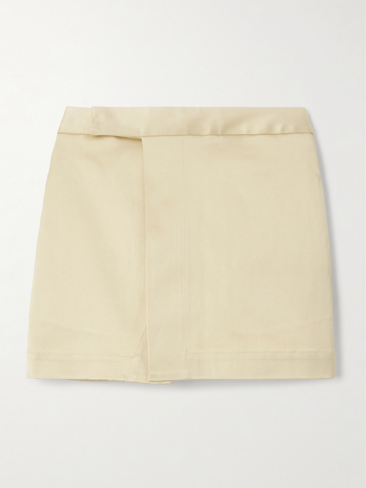 Sasuphi Andrea Silk And Cotton-blend Twill Mini Wrap Skirt In Yellow