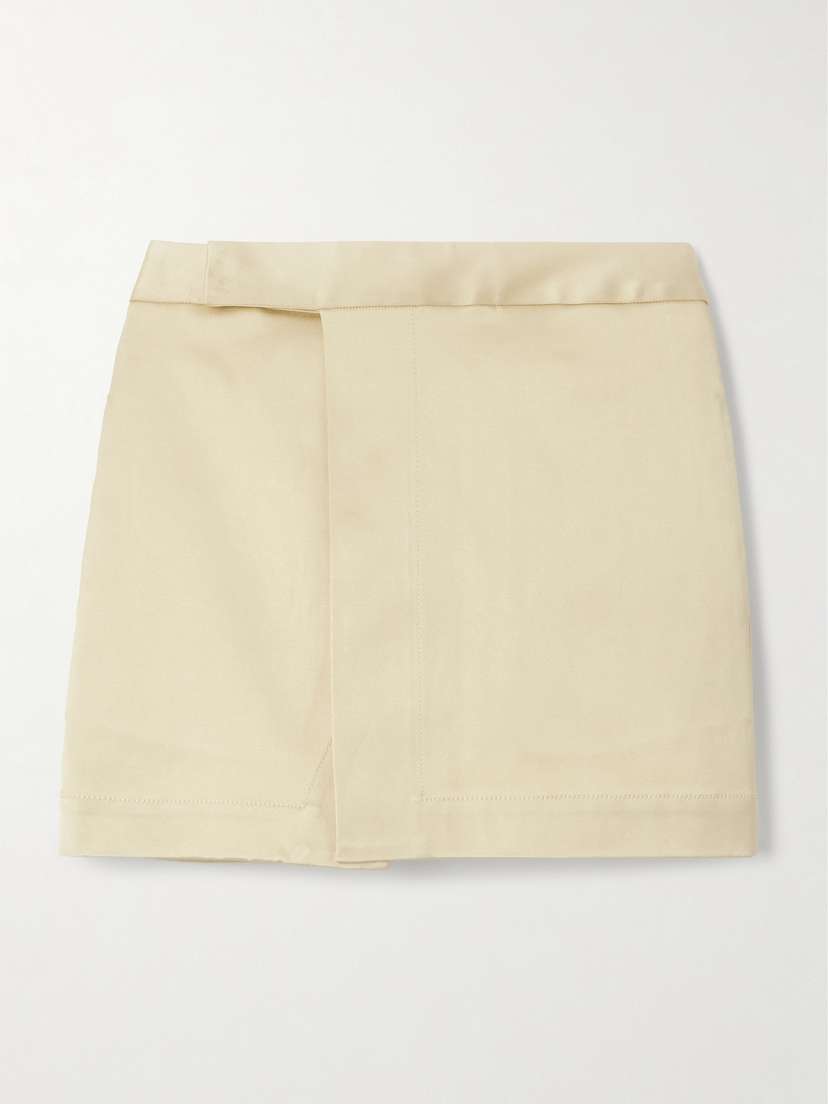 SASUPHI Andrea Silk And Cotton-blend Twill Mini Wrap Skirt