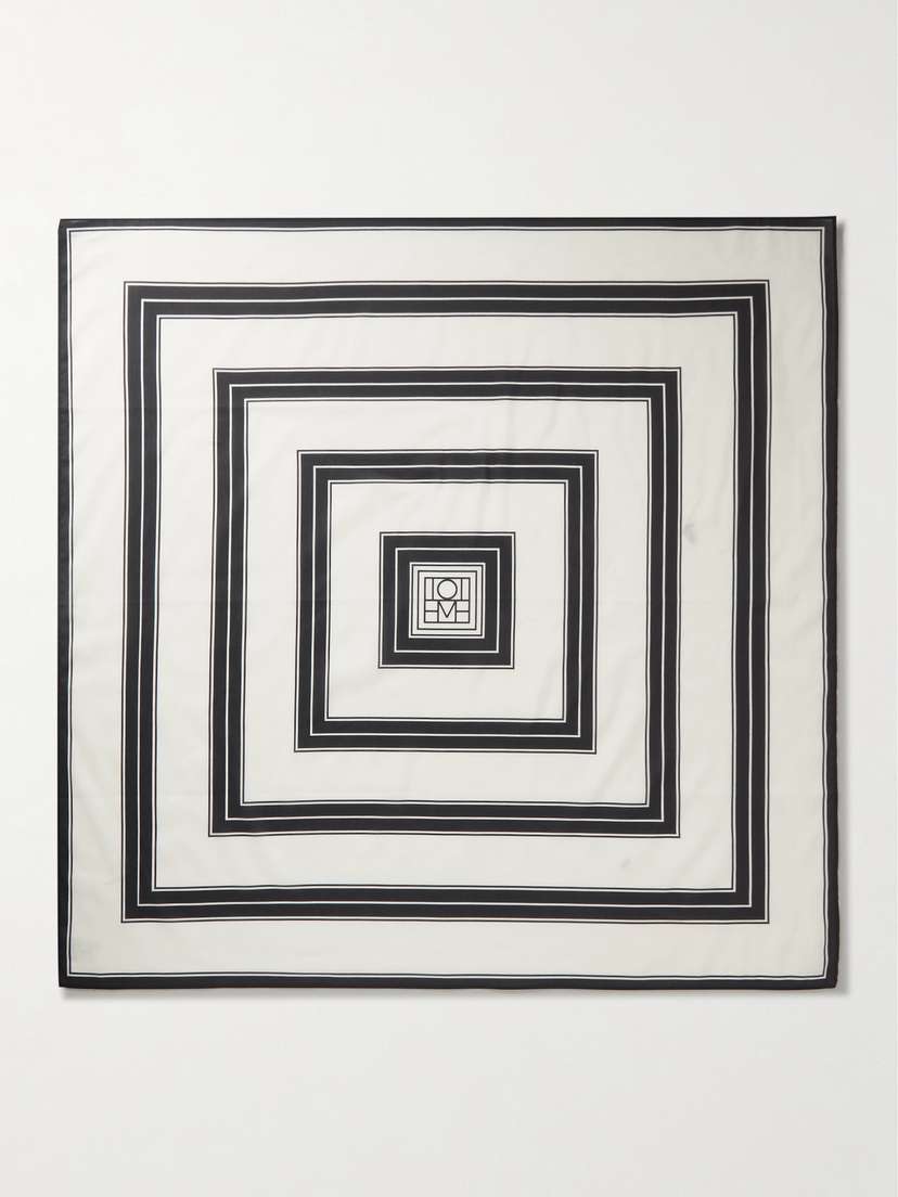 TOTEME Printed Cotton And Silk-blend Scarf