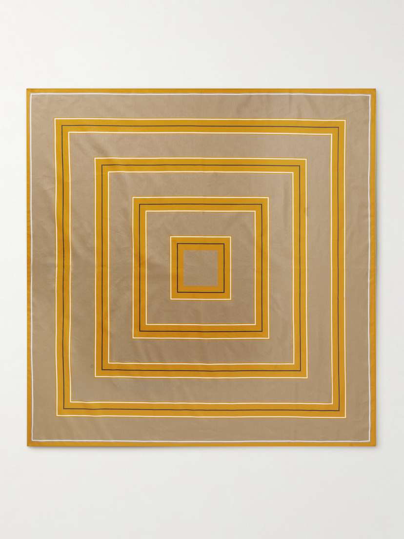 TOTEME Printed Cotton And Silk-blend Scarf