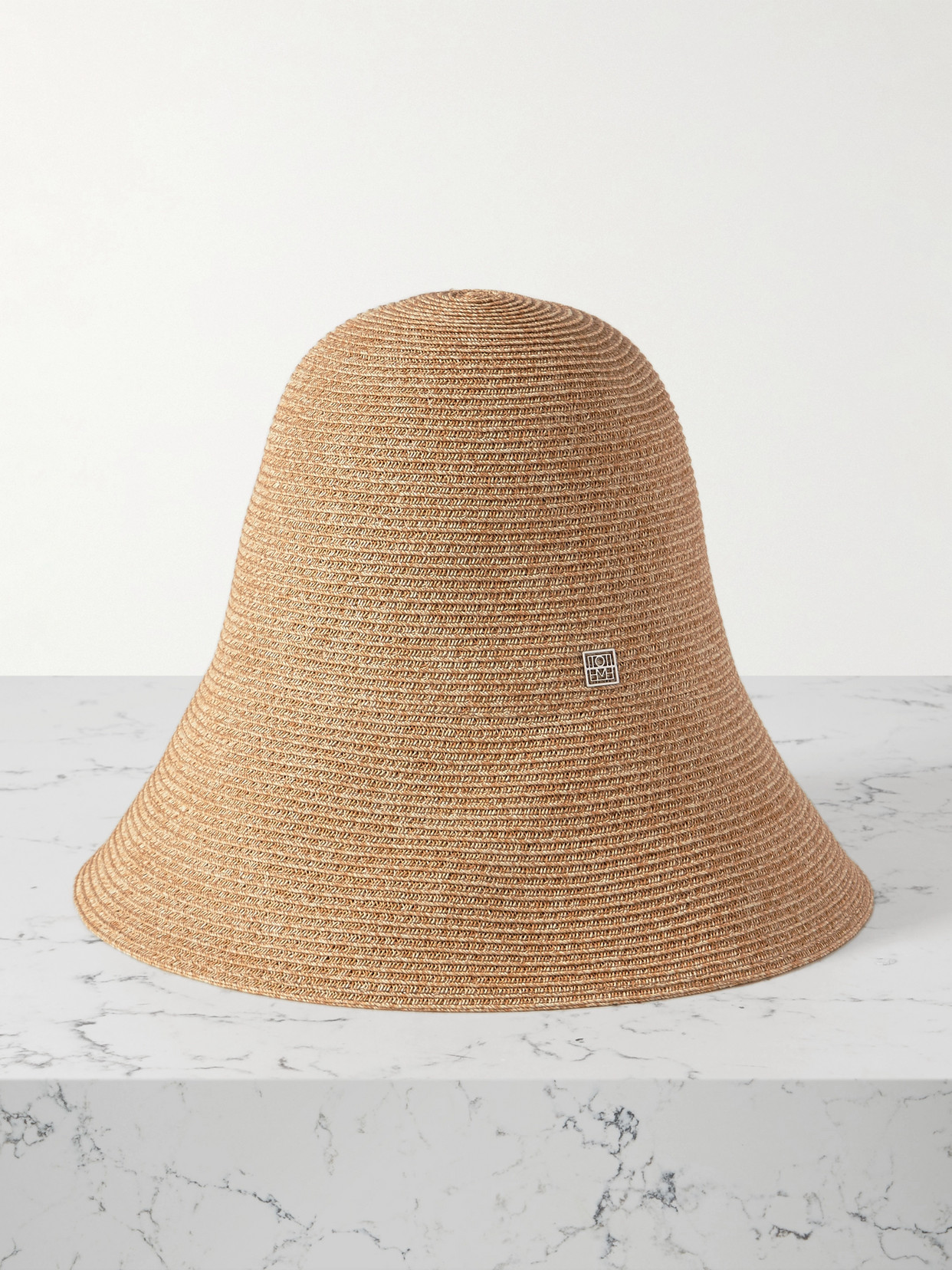 Totême Embellished Straw Bucket Hat In Cream