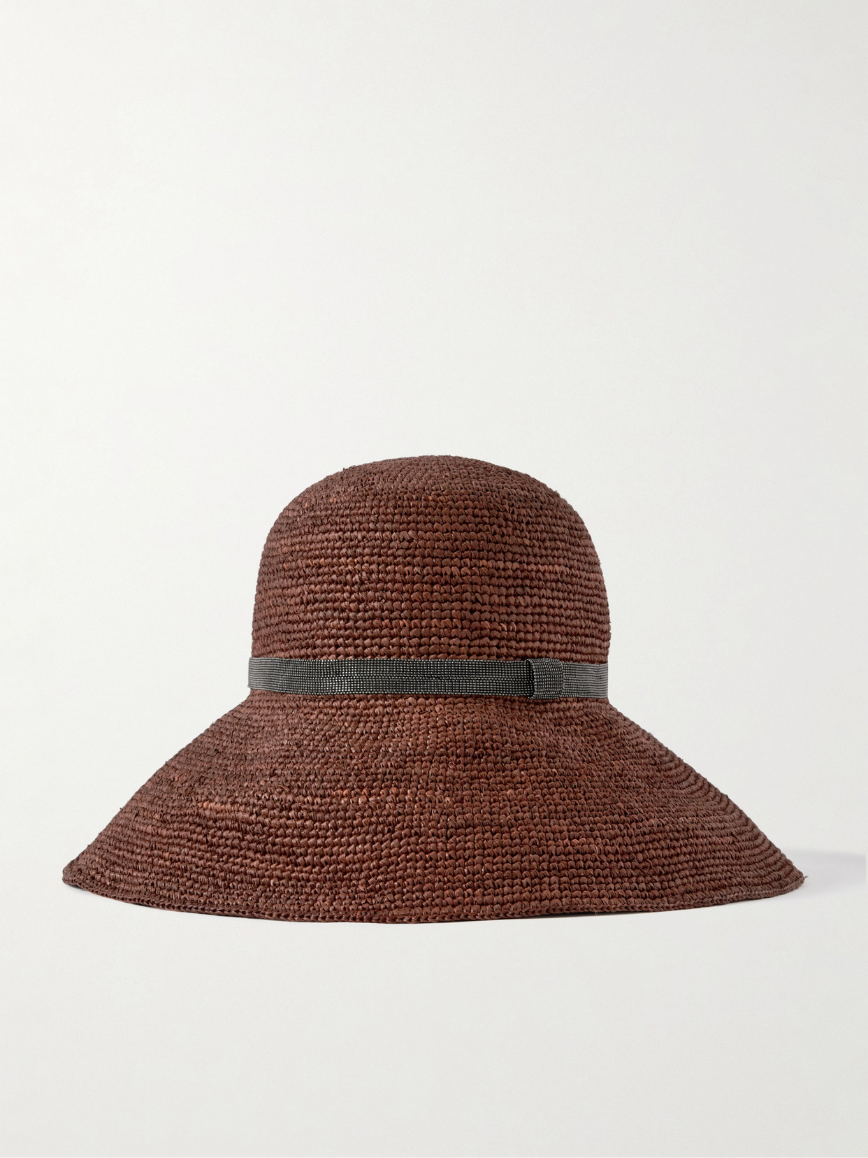 Brunello Cucinelli - Embellished Raffia Sunhat - Brown