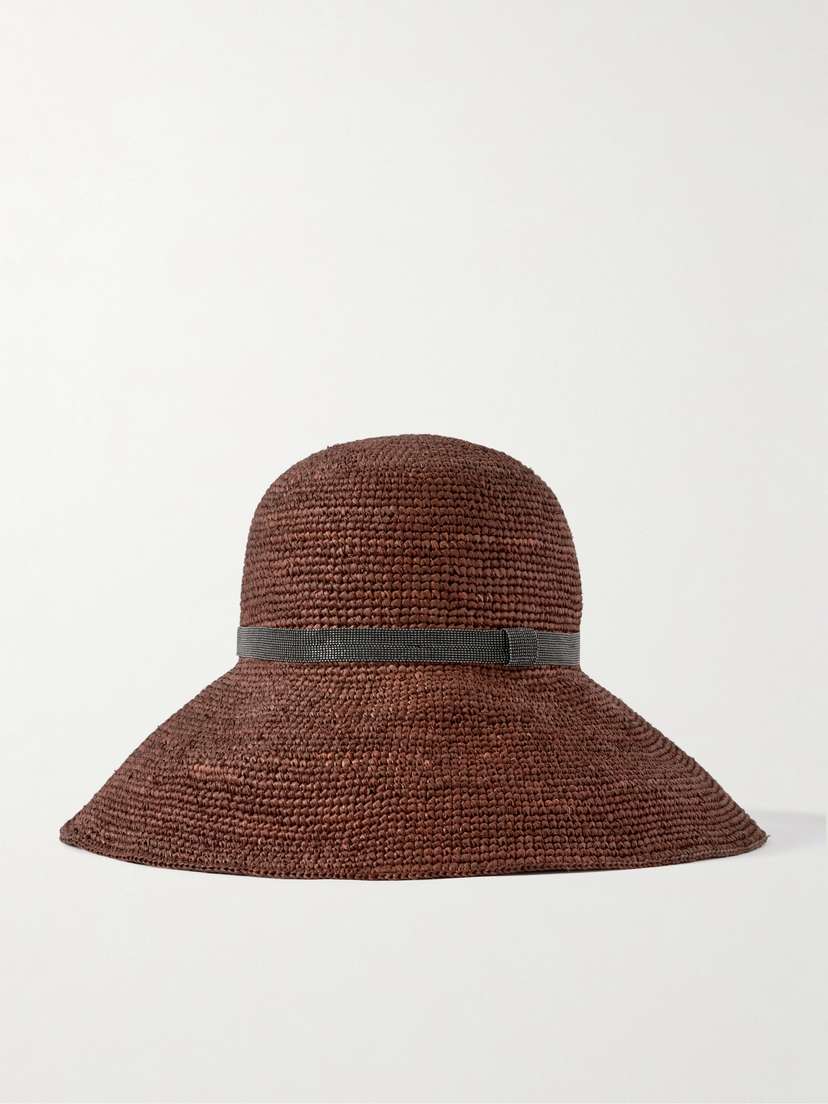 Brunello Cucinelli Embellished Raffia Sunhat