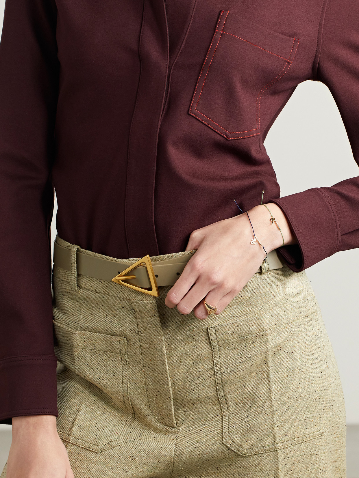 Sydney Evan Initial 14-karat Gold And Cord Bracelet In Blue