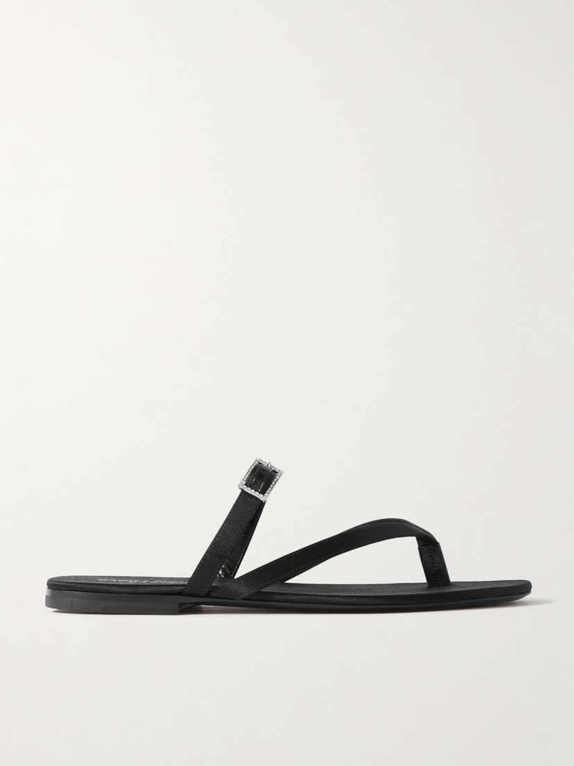 Saint Laurent Laszlo Buckle-embellished Satin Sandals - EU 41