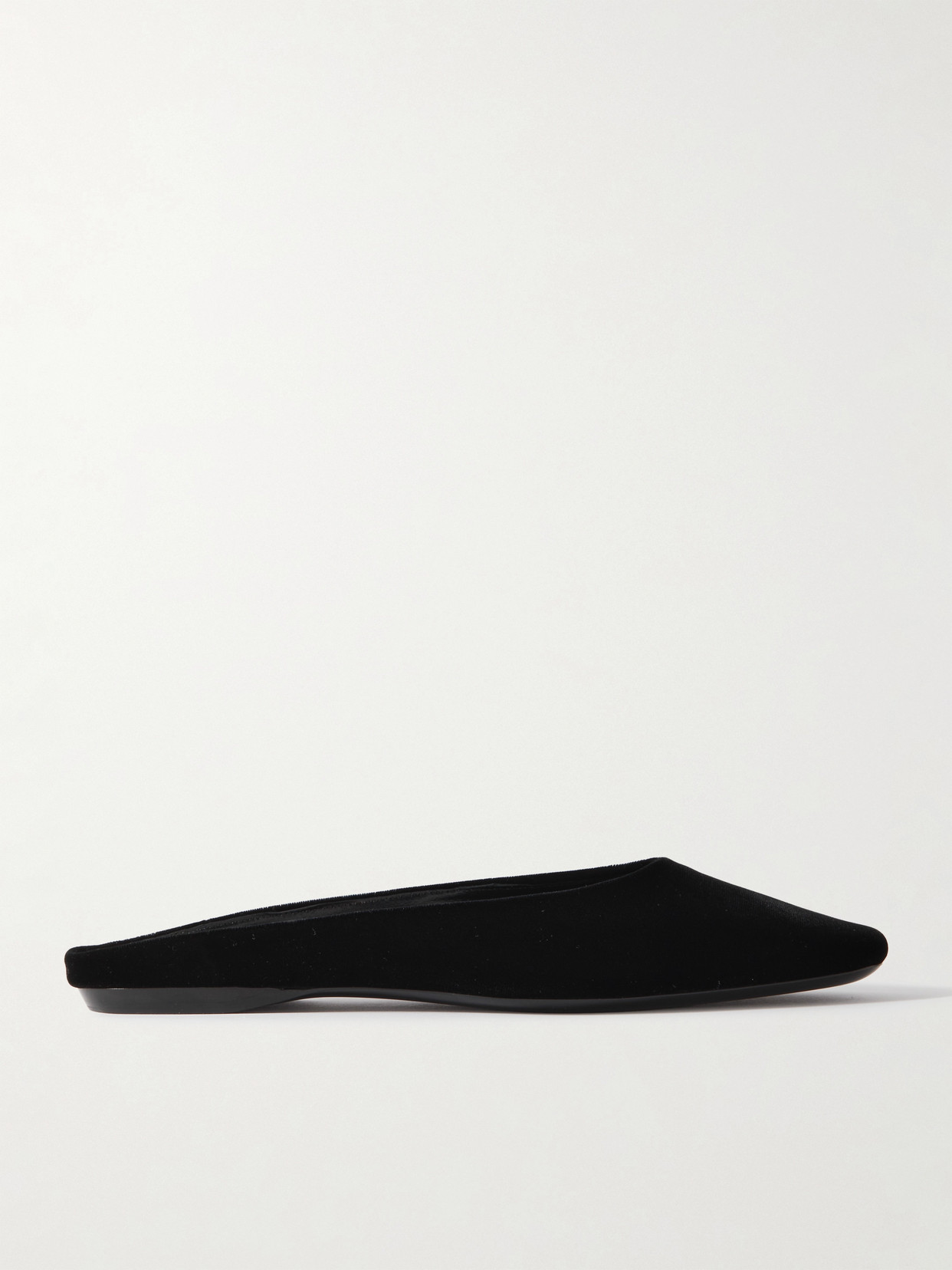 Saint Laurent Lido Velour Slippers In Black