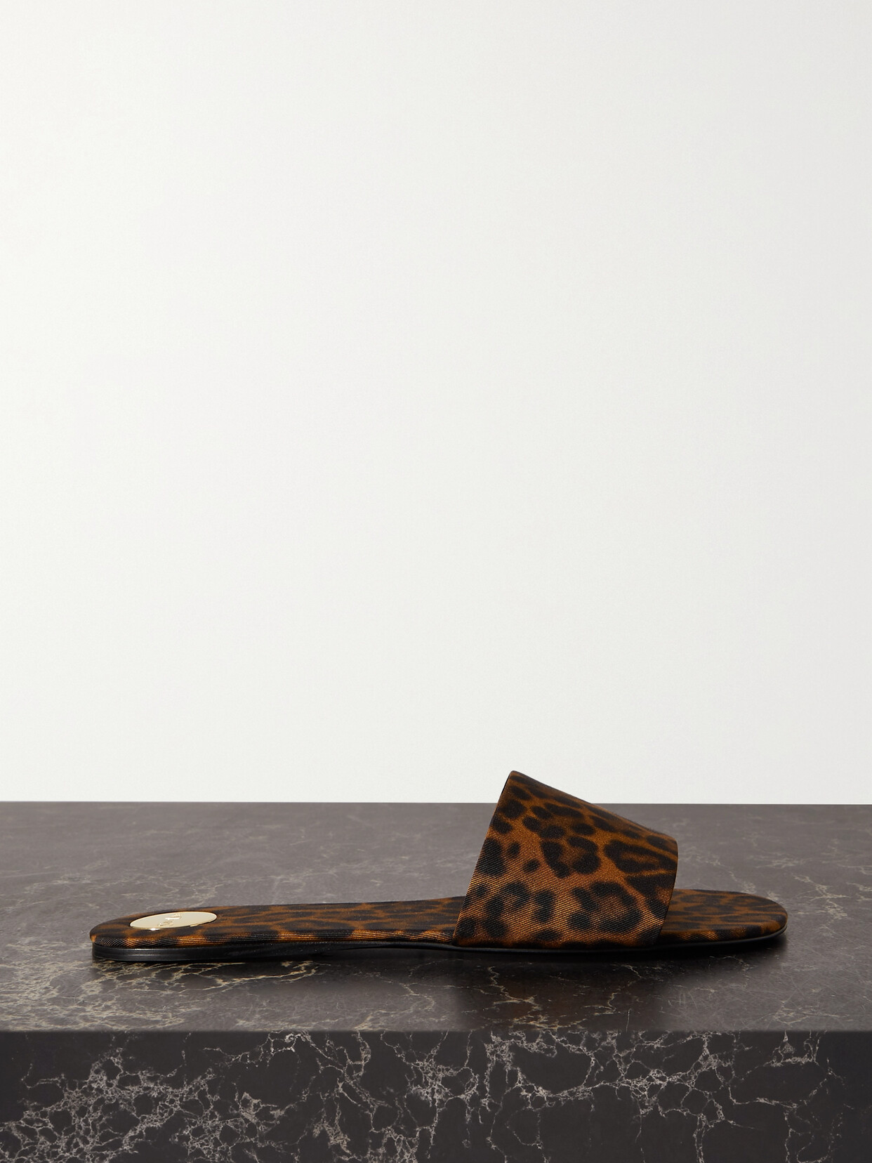 Shop Saint Laurent Carlyle Leopard-print Grosgrain Sandals In Brown