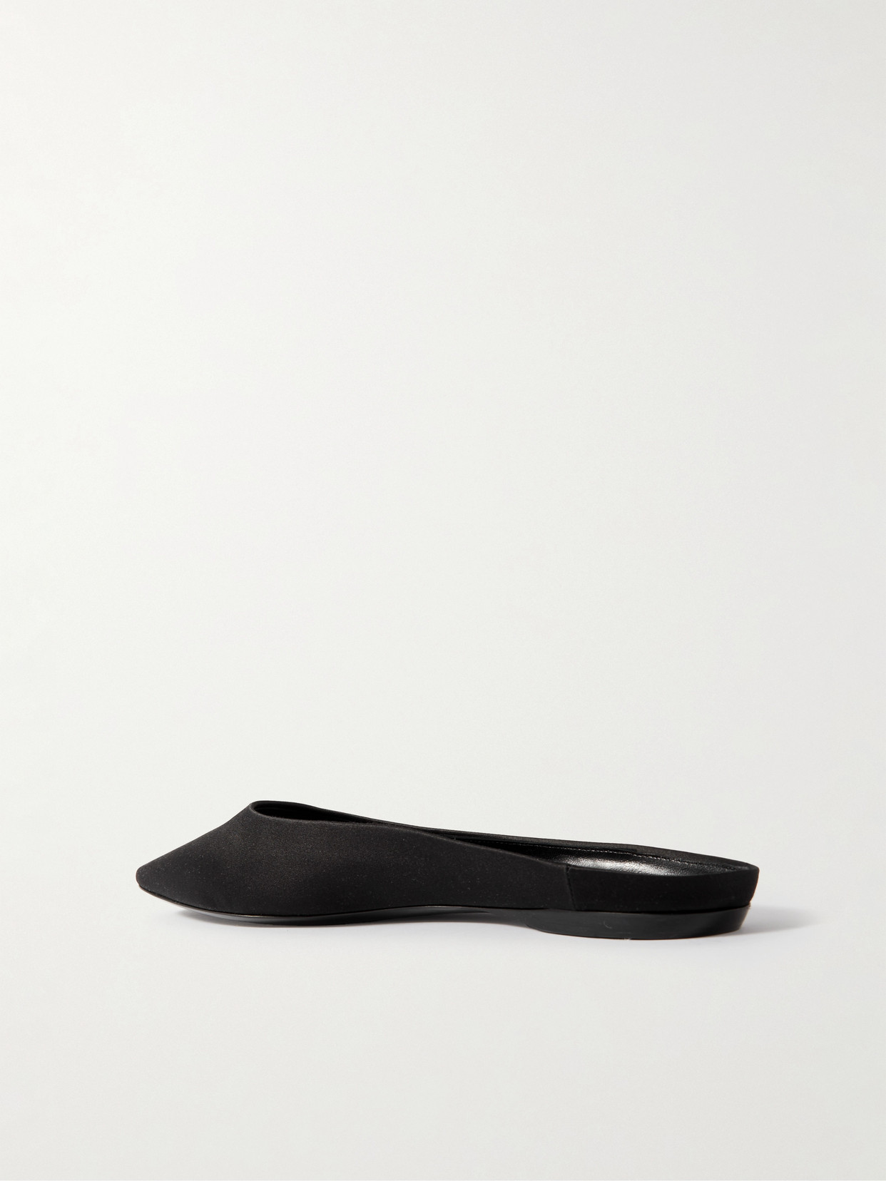 Shop Saint Laurent Lido Satin-crepe Slippers In Black