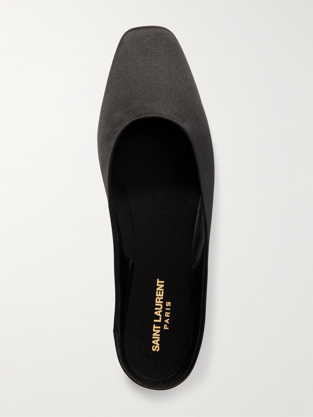 Shop Saint Laurent Lido Satin-crepe Slippers In Black