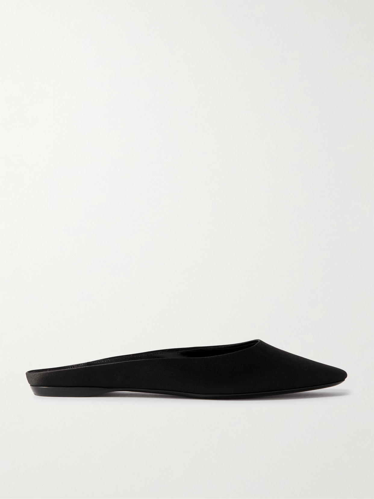 Saint Laurent Lido Satin-crepe Slippers In Black