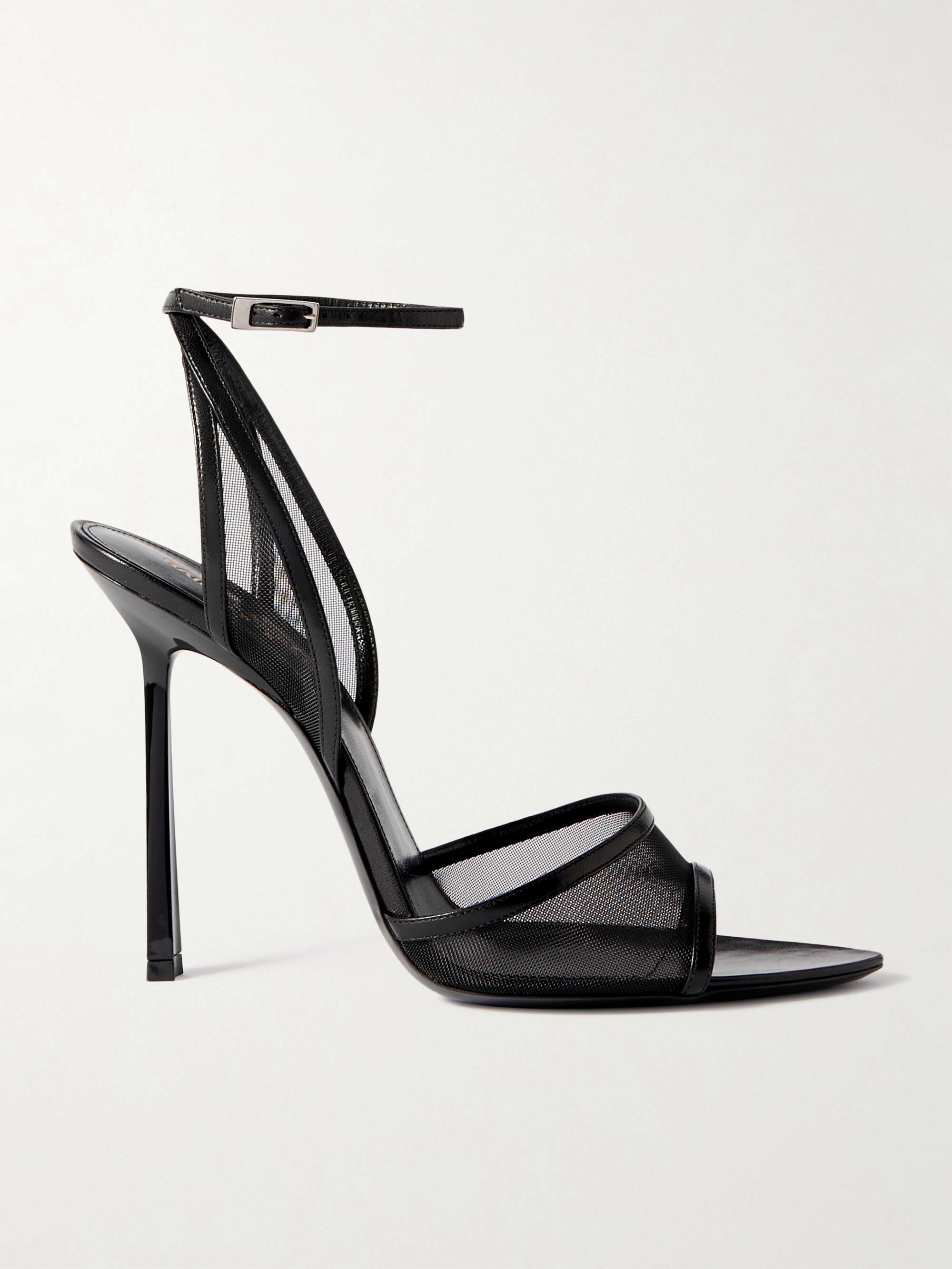 SAINT LAURENT Missy mesh and leather sandals | NET-A-PORTER