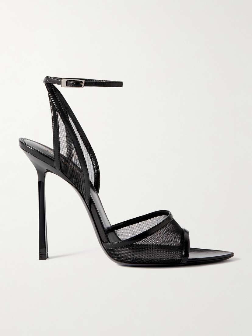 Saint Laurent Missy Mesh And Leather Sandals