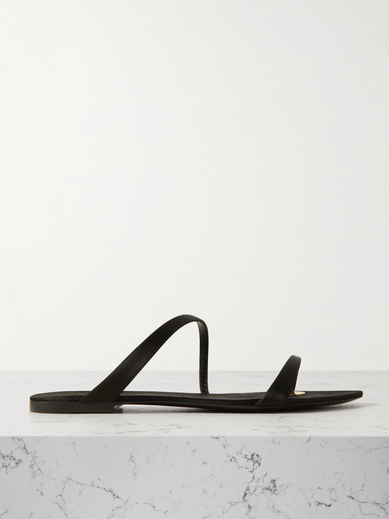 SAINT LAURENT - Tanger Satin Sandals - Black