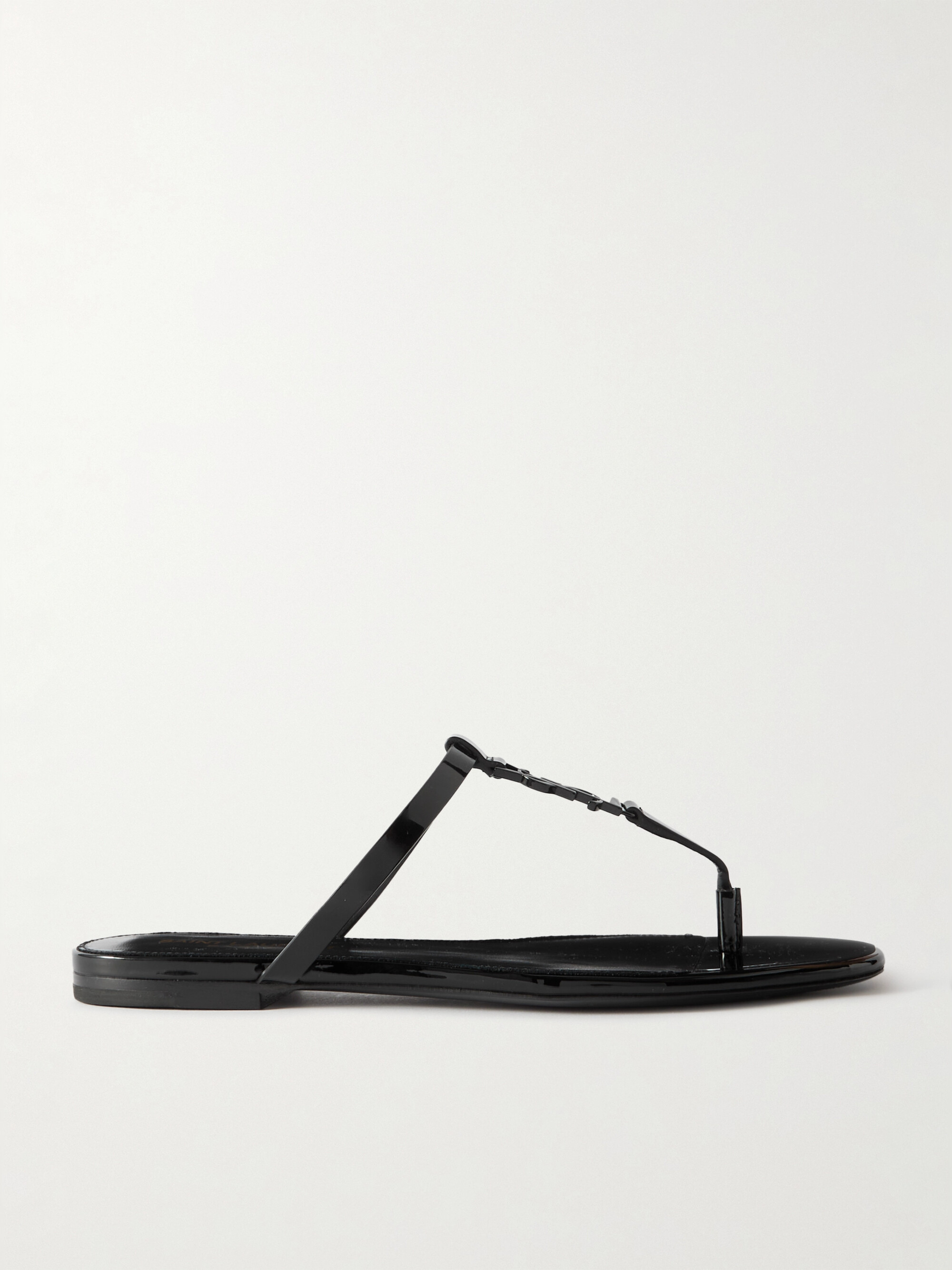 Saint Laurent Cassandra logo-embellished patent-leather sandals