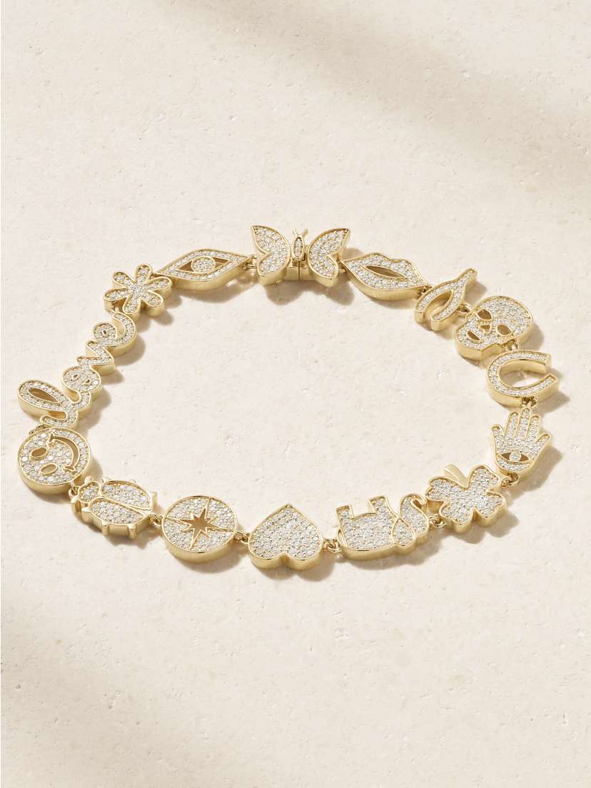 Sydney Evan 15th Anniversary 14-karat Gold Diamond Bracelet