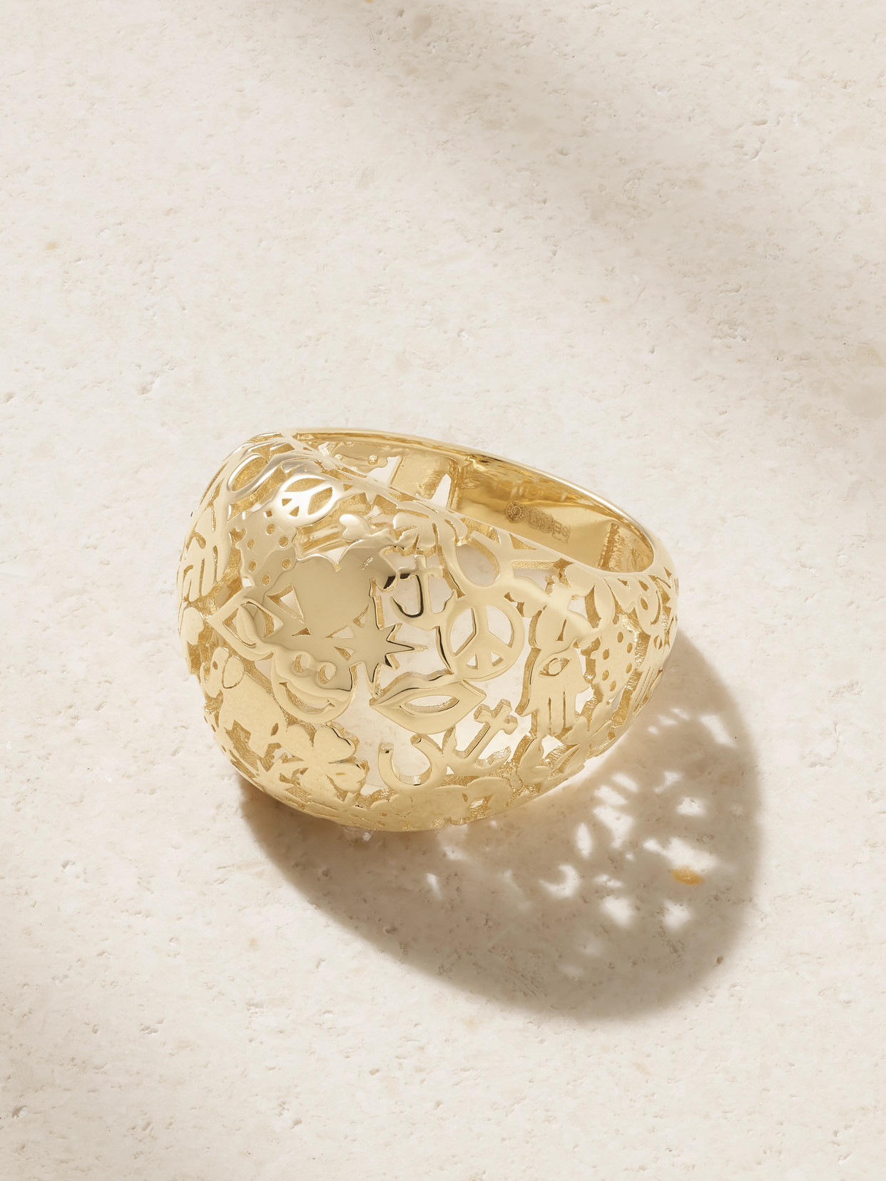 Sydney Evan Icon Pattern Puffy 14-karat Gold Ring