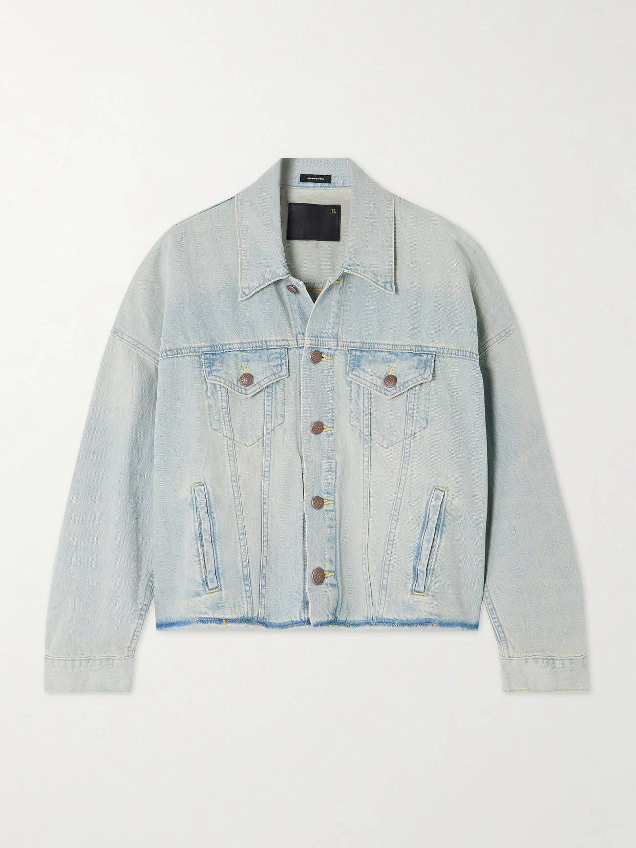 R13 Oversized Frayed Denim Jacket In Blue